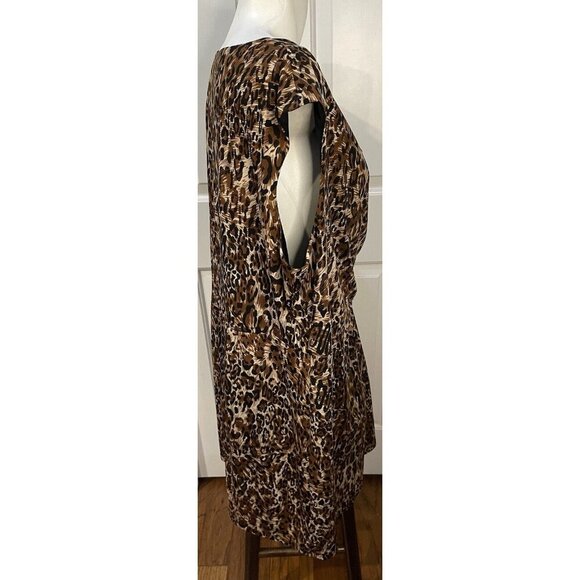 Signature Collection by Vicki Wayne Womens Dress 3X Brown Black Animal Print - Picture 3 of 7